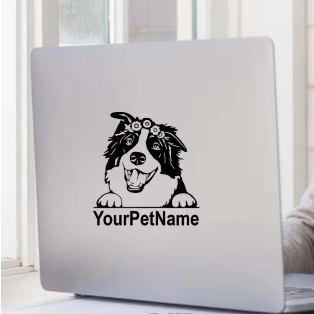 My Border Collie Custom Name Animal Dog Vinyl Graphic‎ Auto Laptop Decal Sticker